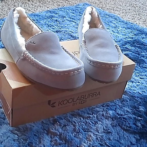 UGG Shoes - NIB Women's Koolaburra by Ugg, suede light blue fleece leather slippers size 7